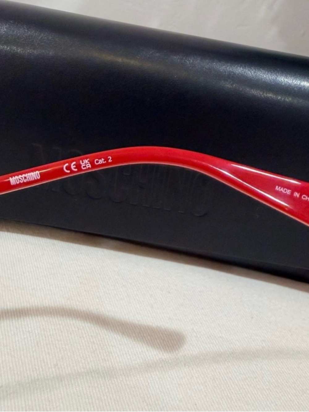 Moschino Gold Frame Sunglasses with Red Gradient Lenses - Picture 9 of 10
